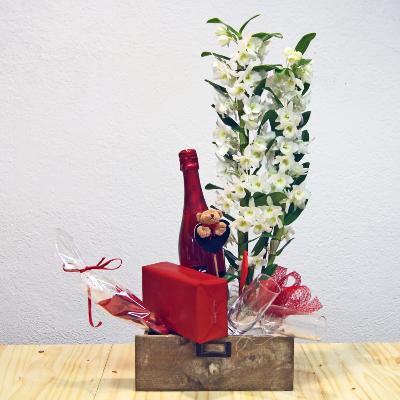 Caixa romàntica XL amb orquídea