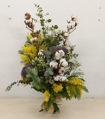 Ram amb eucaliptus, cotó i mimosa